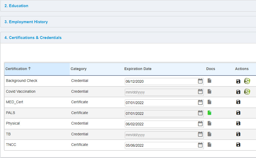 Healthcare VMS Candidate Portal Profile