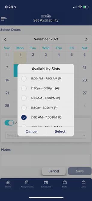 Nexus Mobile App Availability Setting