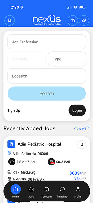 Nexus Mobile App Shift Management
